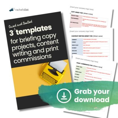 briefing templates for copywriting content marketing and print commissions