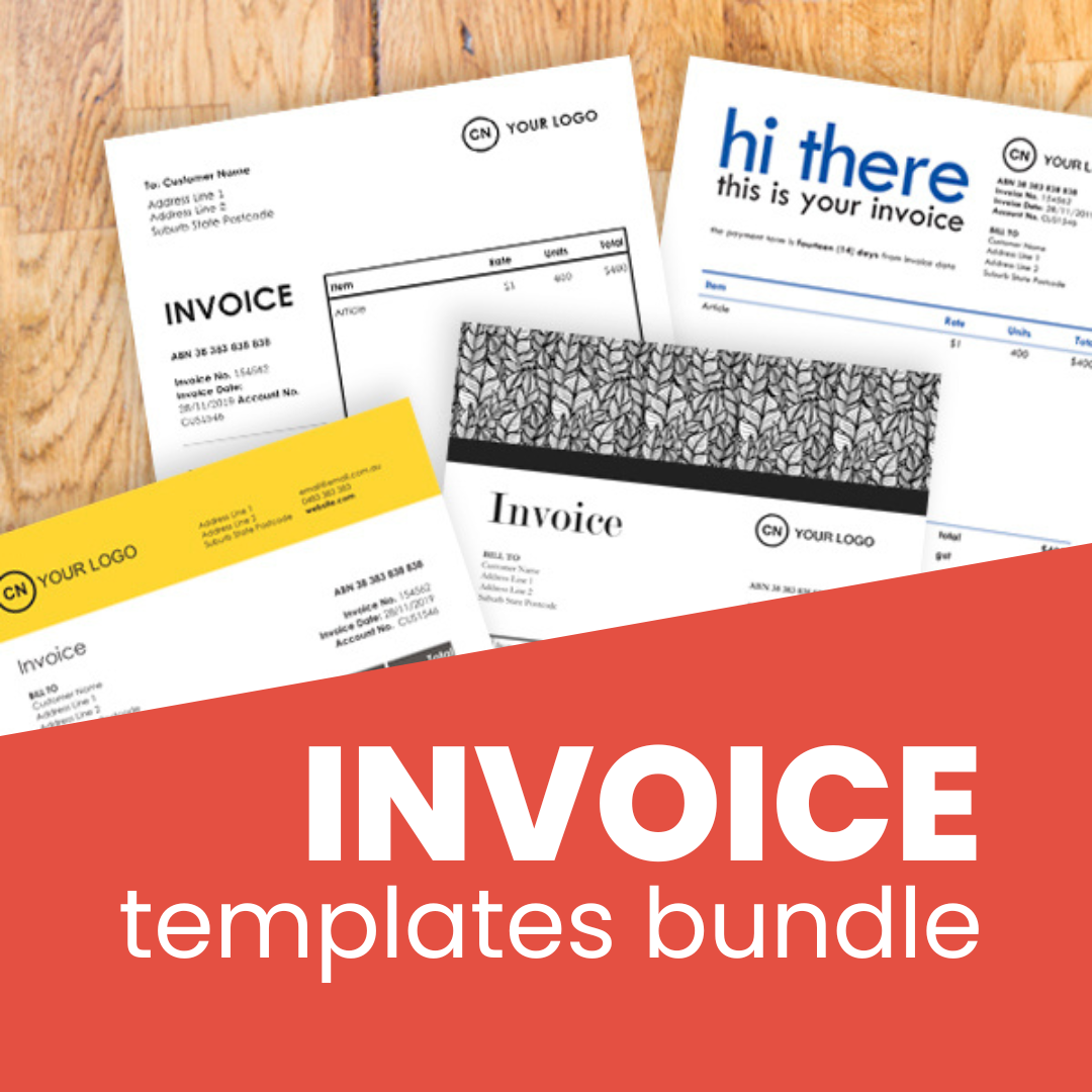 bundle of four invoice templates from Rachel's List