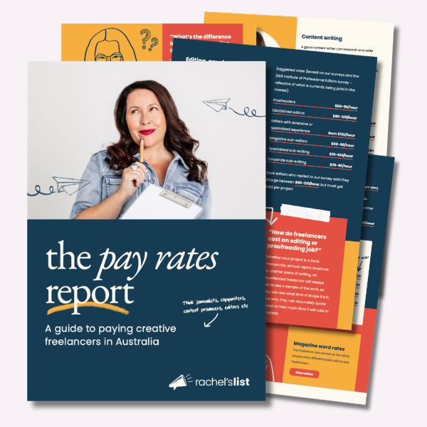 pay rates report from rachel's list with copywriting pay rates, journalism rates, pay rates for content pros and more